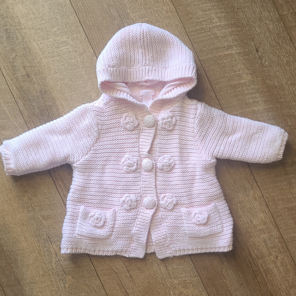 Adorable Pink Knit Baby Cardigan